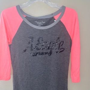 A&E Pink & Grey Quarter Length T-shirt 🌷